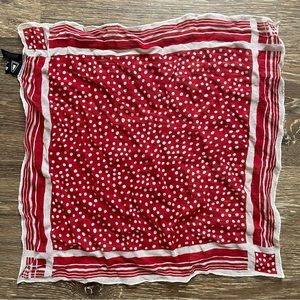 *FREE in bundle* 100% silk Made in Korea red white polka dot Pinup scarf bandana